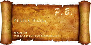 Pitlik Beáta névjegykártya
