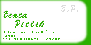 beata pitlik business card